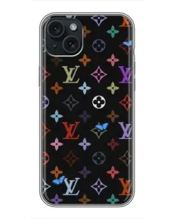 Чохол для iPhone 15 Plus з картинкою «Кольорова монограма LV»