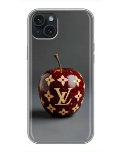 Чохол для iPhone 15 Plus з картинкою «Червоне яблуко LV»