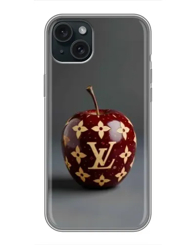 Чохол для iPhone 15 Plus з картинкою «Червоне яблуко LV»