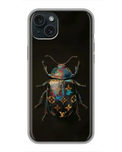 Чохол для iPhone 15 Plus з картинкою «LV — мармуровий принт»