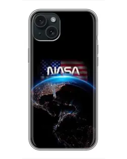 Чохол для iPhone 15 Plus з картинкою «Земля з космосу NASA»