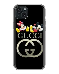 Чохол для iPhone 15 Plus з картинкою «Gucci — герої Disney»