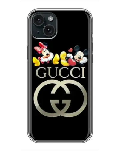 Чохол для iPhone 15 Plus з картинкою «Gucci — герої Disney»