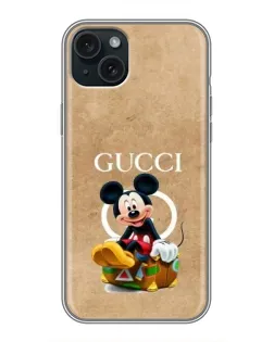 Чохол для iPhone 15 Plus з картинкою «Міккі Маус Gucci — крафт»