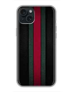 Чохол для iPhone 15 Plus з картинкою «Gucci — неонова лінія»