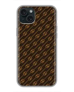 Чохол для iPhone 15 Plus з картинкою «Gucci — золоті діагоналі»