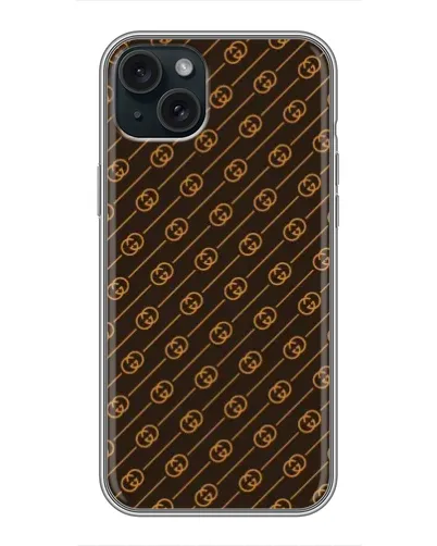 Чохол для iPhone 15 Plus з картинкою «Gucci — золоті діагоналі»