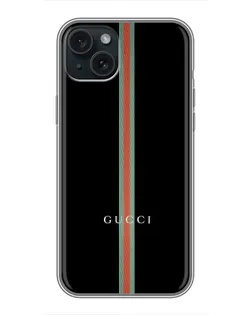 Чохол для iPhone 15 Plus з картинкою «Gucci — строга лінія» Чохол для iPhone 15 Plus з картинкою «Gucci — строга лінія»