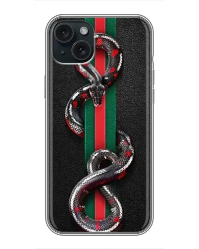Чохол для iPhone 15 Plus з картинкою «Gucci — змія на смузі» Чохол для iPhone 15 Plus з картинкою «Gucci — змія на смузі»