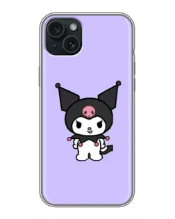 Чохол для iPhone 15 Plus з картинкою «Kuromi — ніжний фіолетовий»