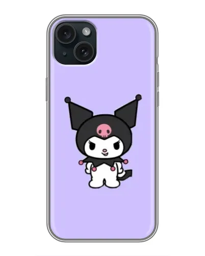 Чохол для iPhone 15 Plus з картинкою «Kuromi — ніжний фіолетовий»