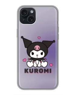 Чохол для iPhone 15 Plus з картинкою «Kuromi — фіолетовий арт»