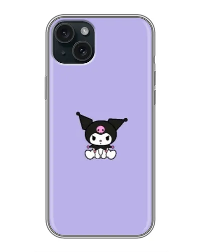 Чохол для iPhone 15 Plus з картинкою «Kuromi — фіолетовий мінімалізм»