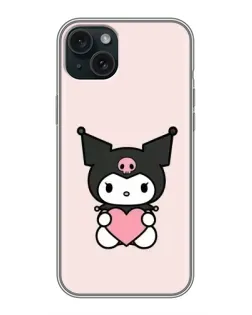 Чохол для iPhone 15 Plus з картинкою «Kuromi та серце»