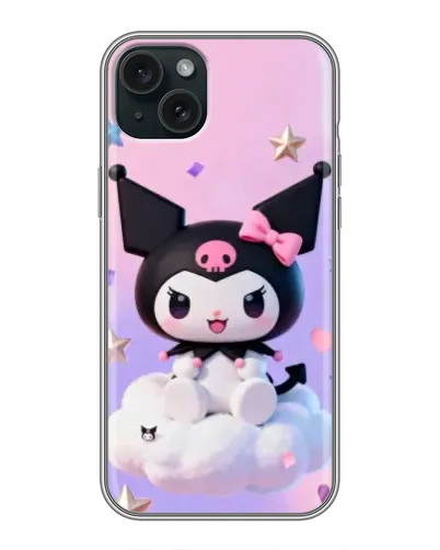 Чохол для iPhone 15 Plus з картинкою «Рок-зірка Kuromi»