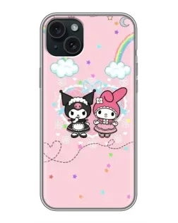 Чохол для iPhone 15 Plus з картинкою «My Melody та Kuromi»