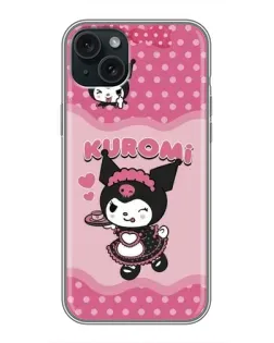 Чохол для iPhone 15 Plus з картинкою «Kuromi в окулярах»