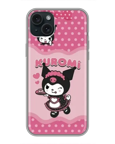 Чохол для iPhone 15 Plus з картинкою «Kuromi в окулярах»