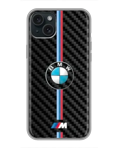 Чохол для iPhone 15 Plus з картинкою «Емблема BMW та карбон» Чохол для iPhone 15 Plus з картинкою «Емблема BMW та карбон»