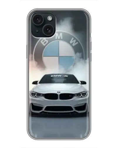 Чохол для iPhone 15 Plus з картинкою «BMW в білому диму» Чохол для iPhone 15 Plus з картинкою «BMW в білому диму»