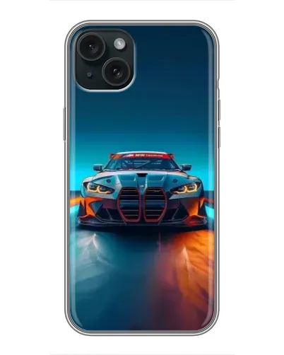 Чохол для iPhone 15 Plus з картинкою «BMW — вогні неону» Чохол для iPhone 15 Plus з картинкою «BMW — вогні неону»