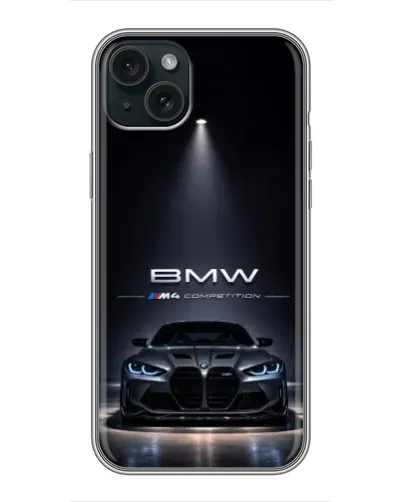 Чохол для iPhone 15 Plus з картинкою «BMW крізь нічне місто» Чохол для iPhone 15 Plus з картинкою «BMW крізь нічне місто»