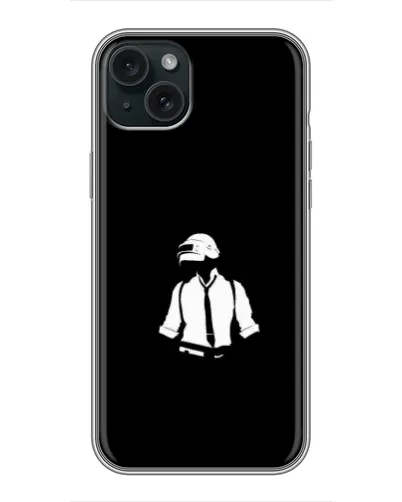 Чохол для iPhone 15 Plus з картинкою «PUBG — білий шолом»