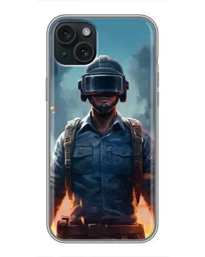 Чохол для iPhone 15 Plus з картинкою «PUBG — реалістичний герой»