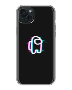 Чохол для iPhone 15 Plus з картинкою «Among Us неон»