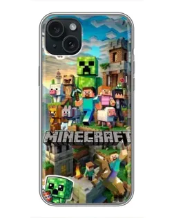 Чохол для iPhone 15 Plus з картинкою «Замок Minecraft»