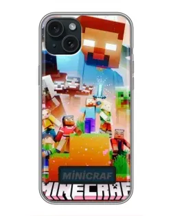 Чохол для iPhone 15 Plus з картинкою «Minecraft герої гри»