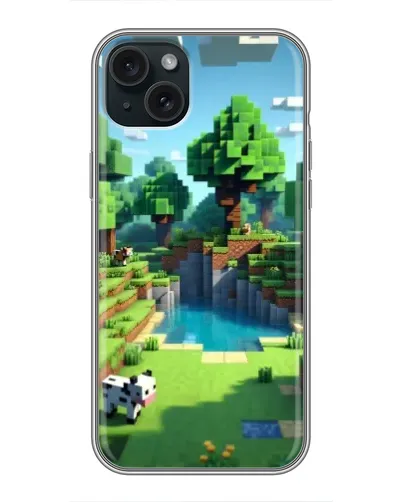 Чохол для iPhone 15 Plus з картинкою «Minecraft літній день»