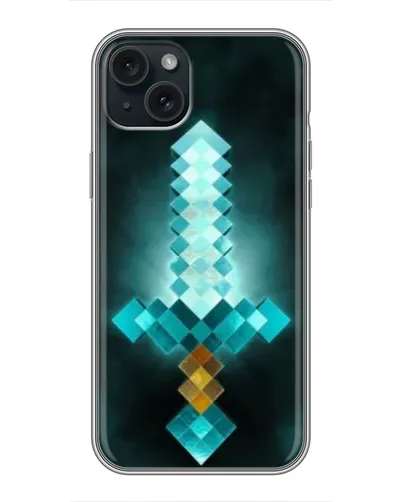 Чохол для iPhone 15 Plus з картинкою «Алмазний меч неон»
