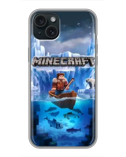 Чохол для iPhone 15 Plus з картинкою «Minecraft льодянийсвіт»