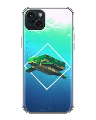 Чохол для iPhone 15 Plus з картинкою «Черепаха Minecraft»