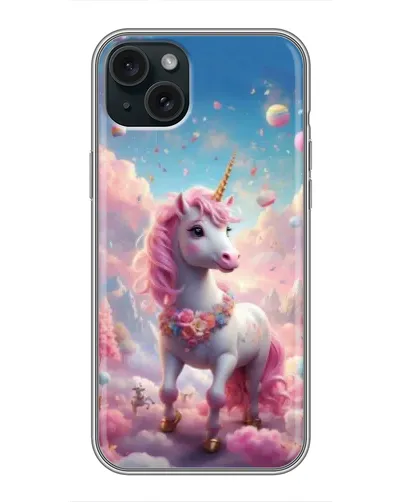 Чохол для iPhone 15 Plus з картинкою «Єдиноріг серед хмар» Чохол для iPhone 15 Plus з картинкою «Єдиноріг серед хмар»
