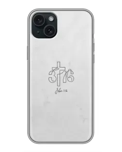 Чехол для iPhone 15 Plus с картинкой «Иоанна 3:16 Крест»