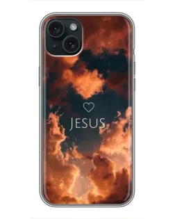 Чехол для iPhone 15 Plus с картинкой «Сияние Имени Jesus»
