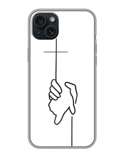 Чехол для iPhone 15 Plus с картинкой «Рука держит»