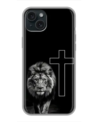 Чехол для iPhone 15 Plus с картинкой «Лев и Крест»