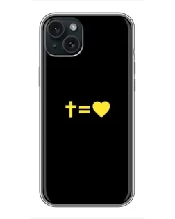 Чехол для iPhone 15 Plus с картинкой «Сердце и Крест»