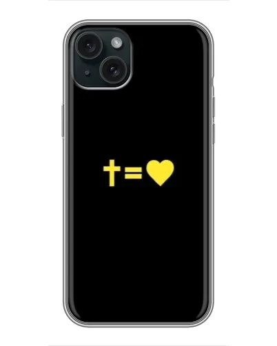 Чехол для iPhone 15 Plus с картинкой «Сердце и Крест»