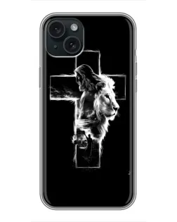 Чехол для iPhone 15 Plus с картинкой «Сияющий крест Jesus»