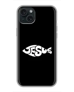 Чехол для iPhone 15 Plus с картинкой «Рыба Jesus»