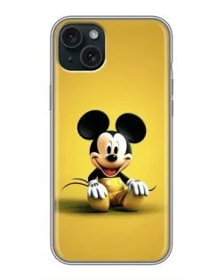 Чохол для iPhone 15 Plus з картинкою «Міккі на жовтому»