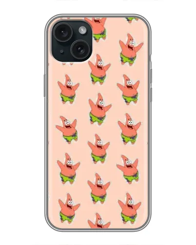 Чохол для iPhone 15 Plus з картинкою «Патрік Стар паттерн»