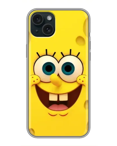 Чохол для iPhone 15 Plus з картинкою «Губка Боб посмішка»