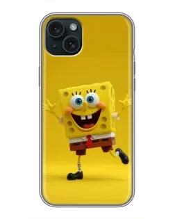 Чохол для iPhone 15 Plus з картинкою «Позитивний Губка Боб»