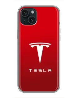 Чохол для iPhone 15 Plus з картинкою «Tesla Red Classic»