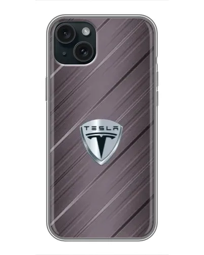 Чохол для iPhone 15 Plus з картинкою «Металева текстура Tesla»